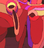 Gif animé rhinocéros multicolors